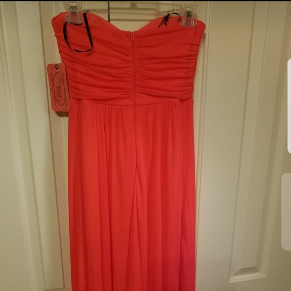 😊☆Pompous Studio formal strapless coral dress,  8 - Picture 2 of 8